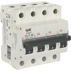 IEK ARMAT Автоматический выключатель M06N 4P C 32А - AR-M06N-4-C032 IEK ARMAT Автоматический выключатель M06N 4P C 32А - AR-M06N-4-C032