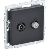IEK BRITE Розетка двойная TV+SAT РТВ/РСп12-БрГ графит