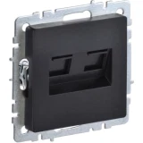 IEK BRITE Розетка компьютерная двойная RJ45 кат.5E РК10-2-БрЧ черный