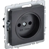 IEK BRITE Розетка 1-местная без заземления без защитных шторок 10А РС10-1-0-БрЧ черный