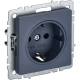 IEK BRITE Розетка 1-местная с заземлением без защитных шторок 16А РС11-1-0-БрМ маренго