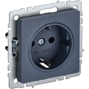 IEK BRITE Розетка 1-местная с заземлением с защитными шторками 16А РС14-1-0-БрМ маренго - BR-R14-16-K35 IEK BRITE Розетка 1-местная с заземлением с защитными шторками 16А РС14-1-0-БрМ маренго - BR-R14-16-K35