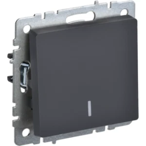 IEK BRITE Выключатель 1-клавишный с индикацией 10А ВС10-1-1-БрГ графит - BR-V10-1-10-K53 IEK BRITE Выключатель 1-клавишный с индикацией 10А ВС10-1-1-БрГ графит - BR-V10-1-10-K53