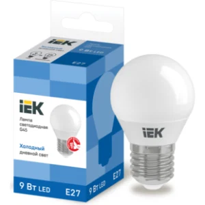 IEK Лампа светодиодная G45 шар 9Вт 230В 6500К E27 - LLE-G45-9-230-65-E27 IEK Лампа светодиодная G45 шар 9Вт 230В 6500К E27 - LLE-G45-9-230-65-E27