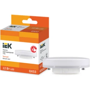 IEK Лампа светодиодная T75 таблетка 12Вт 230В 3000К GX53 - LLE-T80-12-230-30-GX53 IEK Лампа светодиодная T75 таблетка 12Вт 230В 3000К GX53 - LLE-T80-12-230-30-GX53