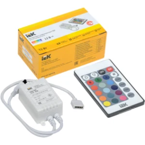 IEK Контроллер с ПДУ ИК RGB 3 канала 12В 2А 72Вт - LSC1-RGB-072-IR-20-12-W IEK Контроллер с ПДУ ИК RGB 3 канала 12В 2А 72Вт - LSC1-RGB-072-IR-20-12-W