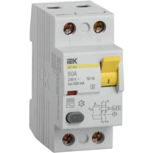 IEK Выключатель дифференциальный (УЗО) ВД1-63S 2Р 80А 300мА - MDV12-2-080-300 IEK Выключатель дифференциальный (УЗО) ВД1-63S 2Р 80А 300мА - MDV12-2-080-300