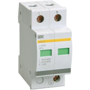 IEK Ограничитель импульсных перенапряжений ОПС1-B 2Р 30/60кА 400B - MOP20-2-B IEK Ограничитель импульсных перенапряжений ОПС1-B 2Р 30/60кА 400B - MOP20-2-B